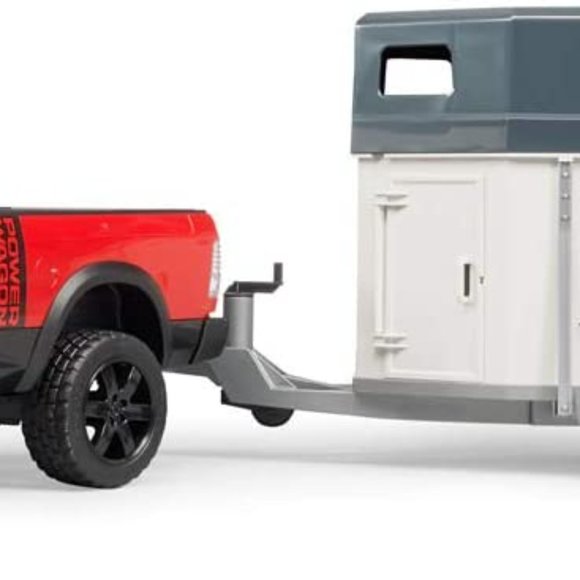 Bruder 02501 RAM 2500 Pick-Up Truck w/ Horse Trailer and Horse - Picture 4 of 4